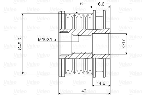 Valeo Vrijloop koppeling dynamo 588048