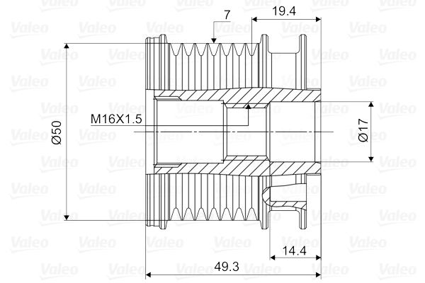 Valeo Vrijloop koppeling dynamo 588049