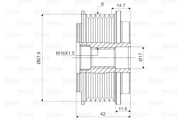 Valeo Vrijloop koppeling dynamo 588050