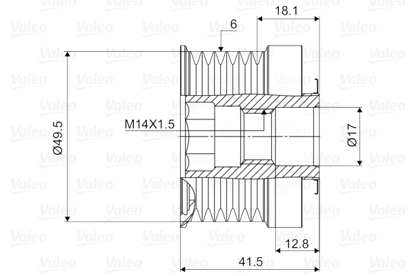 Valeo Vrijloop koppeling dynamo 588054