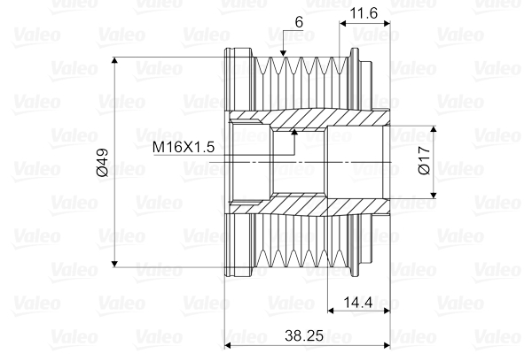 Valeo Vrijloop koppeling dynamo 588055