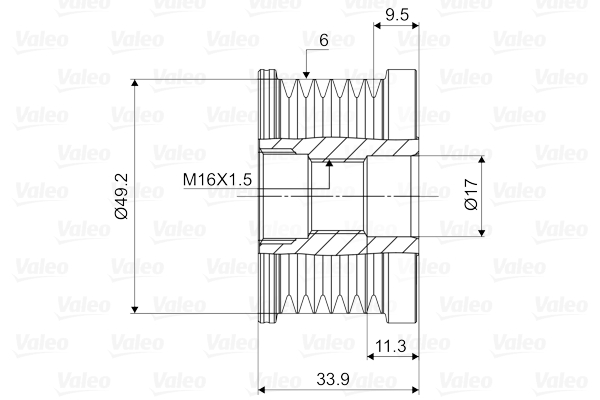 Valeo Vrijloop koppeling dynamo 588056