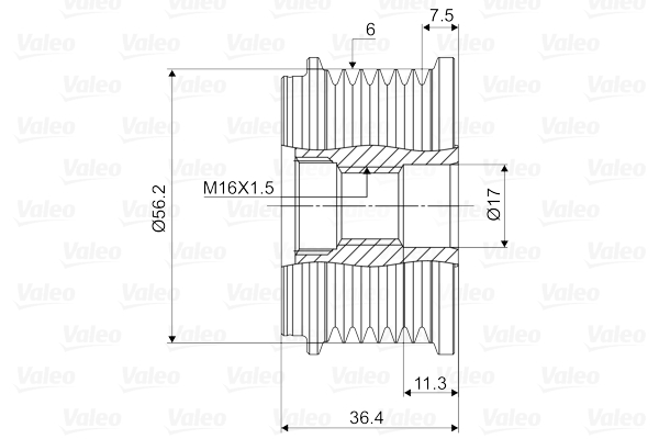 Valeo Vrijloop koppeling dynamo 588059