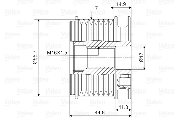 Valeo Vrijloop koppeling dynamo 588060