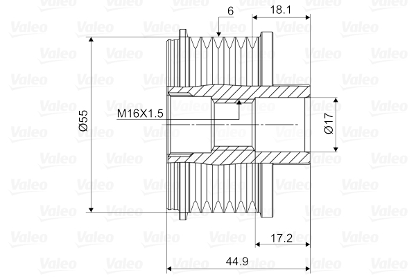 Valeo Vrijloop koppeling dynamo 588061