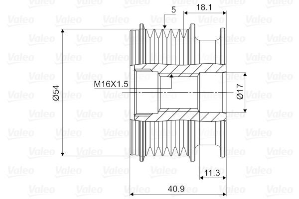 Valeo Vrijloop koppeling dynamo 588064