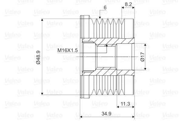 Valeo Vrijloop koppeling dynamo 588067