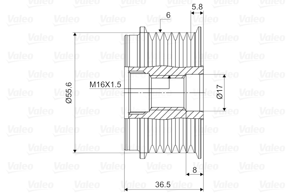 Valeo Vrijloop koppeling dynamo 588068