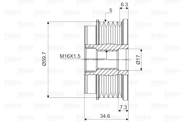 Valeo Vrijloop koppeling dynamo 588073