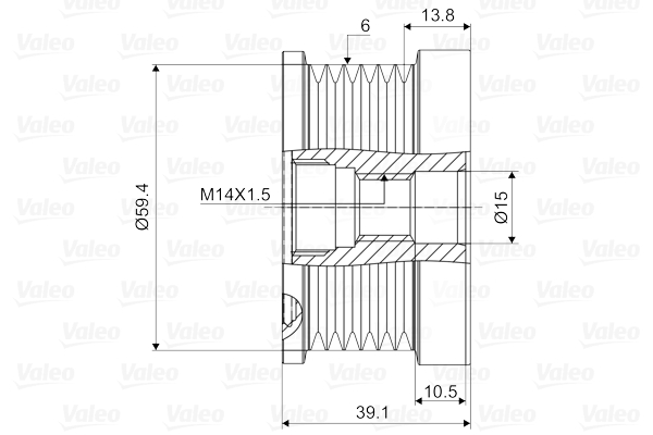 Valeo Vrijloop koppeling dynamo 588076