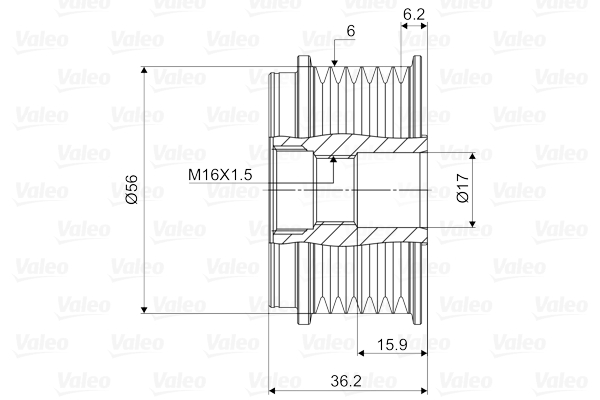 Valeo Vrijloop koppeling dynamo 588077