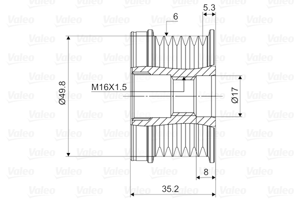 Valeo Vrijloop koppeling dynamo 588078