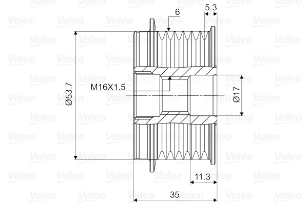 Valeo Vrijloop koppeling dynamo 588080