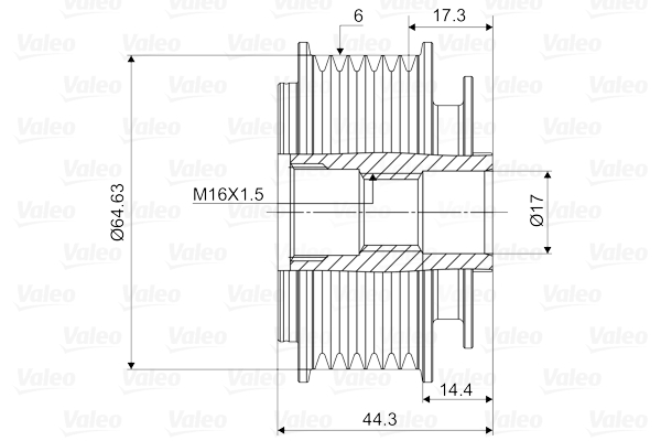 Valeo Vrijloop koppeling dynamo 588084