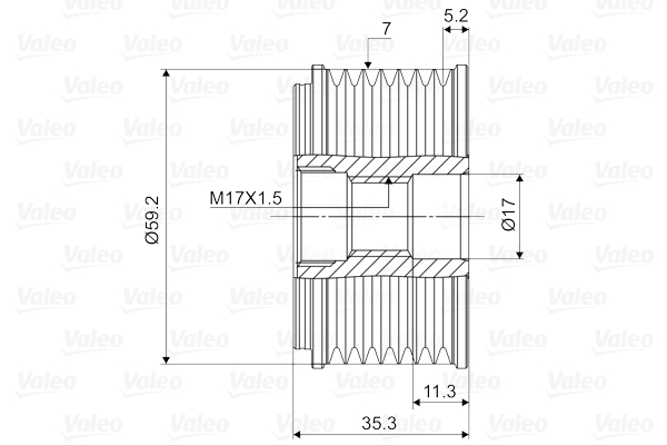 Valeo Vrijloop koppeling dynamo 588088