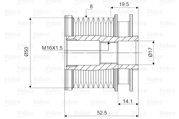 Valeo Vrijloop koppeling dynamo 588093