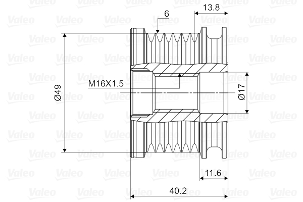 Valeo Vrijloop koppeling dynamo 588095