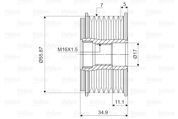 Valeo Vrijloop koppeling dynamo 588096