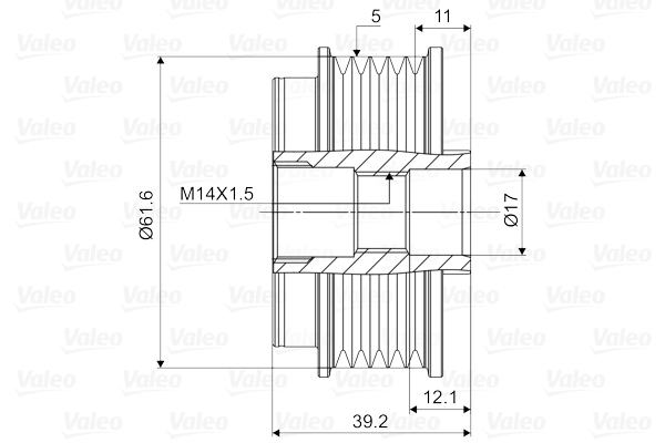 Valeo Vrijloop koppeling dynamo 588098