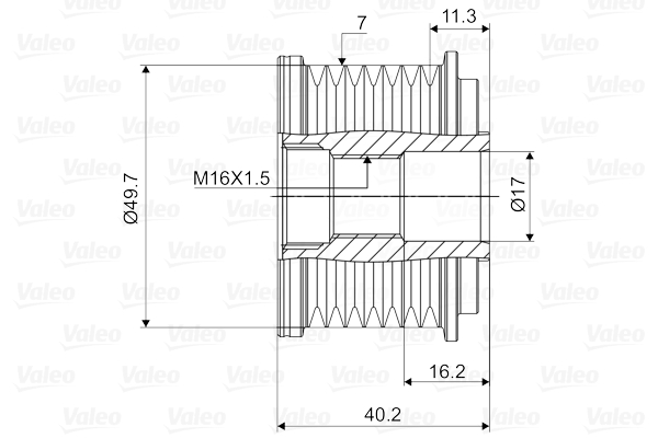 Valeo Vrijloop koppeling dynamo 588105