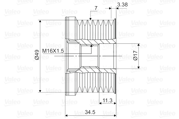 Valeo Vrijloop koppeling dynamo 588113