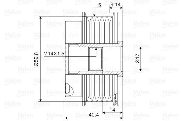 Valeo Vrijloop koppeling dynamo 588115