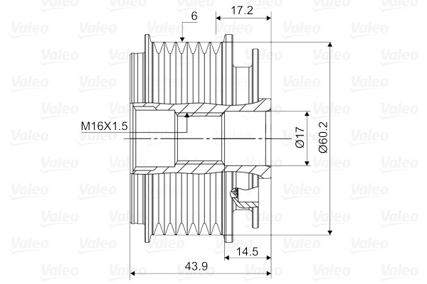 Valeo Vrijloop koppeling dynamo 588117