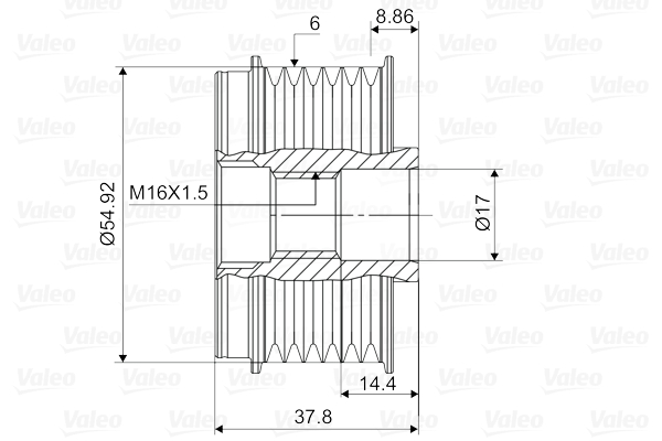 Valeo Vrijloop koppeling dynamo 588121