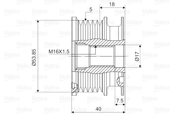 Valeo Vrijloop koppeling dynamo 588124