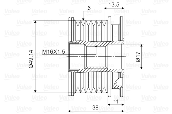 Valeo Vrijloop koppeling dynamo 588125