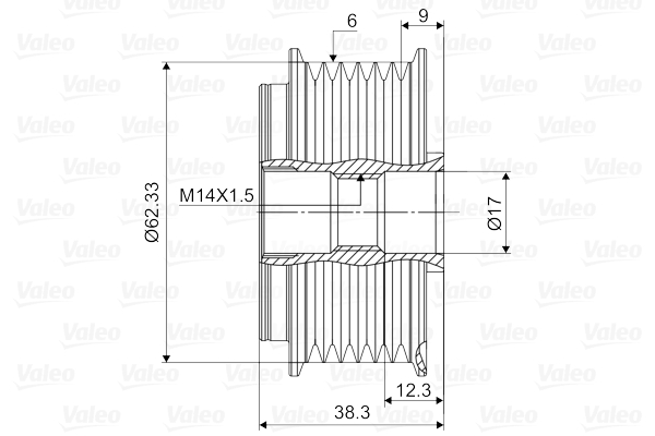 Valeo Vrijloop koppeling dynamo 588127