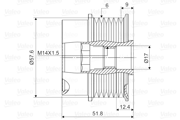 Valeo Vrijloop koppeling dynamo 588131