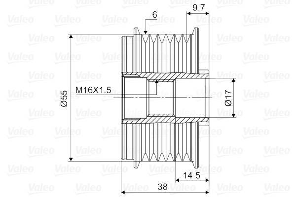 Valeo Vrijloop koppeling dynamo 588134