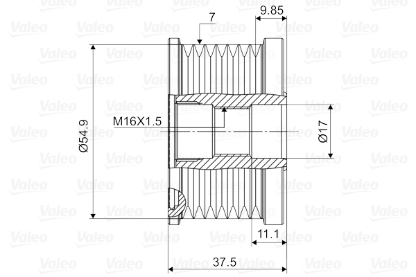 Valeo Vrijloop koppeling dynamo 588135