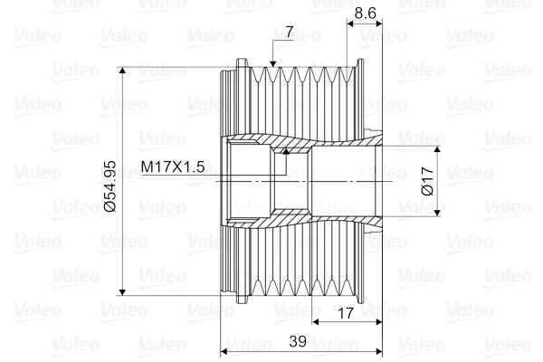 Valeo Vrijloop koppeling dynamo 588138