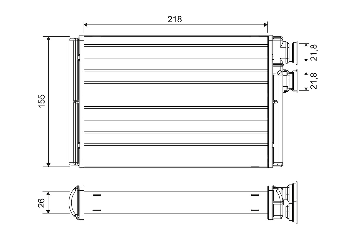 Kachelradiateur Valeo 811576