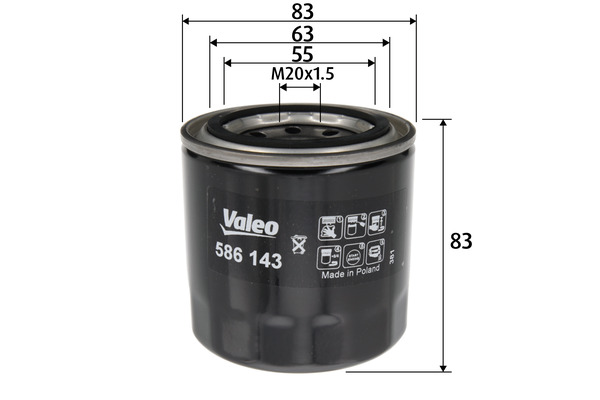 Oliefilter Valeo 586143