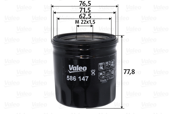 Valeo Oliefilter 586147