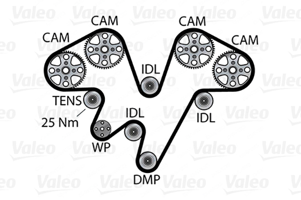 Valeo Distributieriem kit inclusief waterpomp 614667