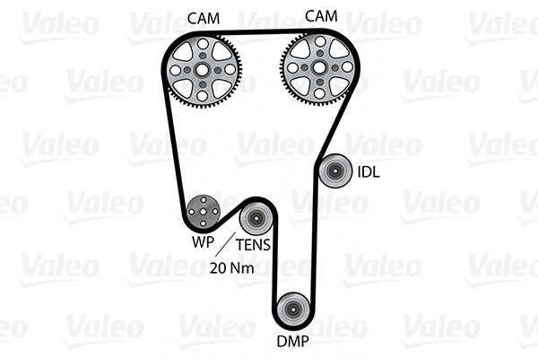 Valeo Distributieriem kit inclusief waterpomp 614669