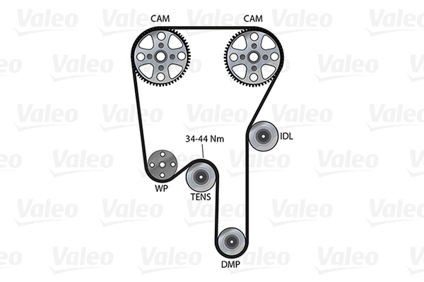 Valeo Distributieriem kit inclusief waterpomp 614694