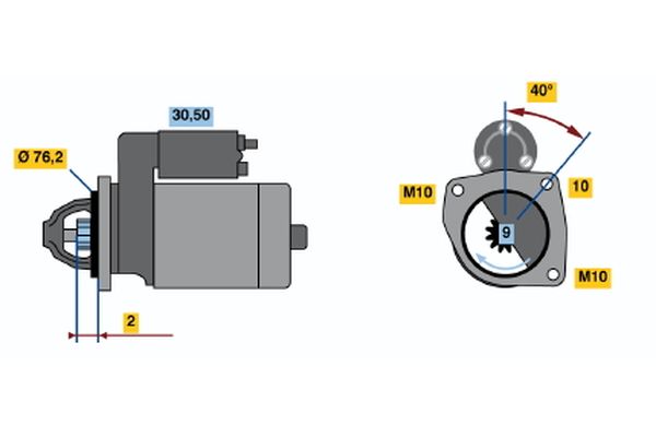 Bosch Starter 0 001 107 076