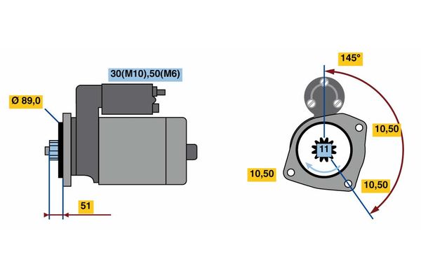 Bosch Starter 0 001 261 016