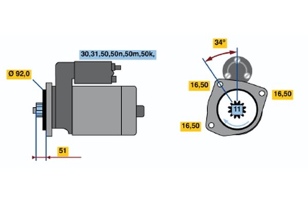 Bosch Starter 0 001 340 501