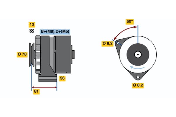 Alternator/Dynamo Bosch 0 986 034 080