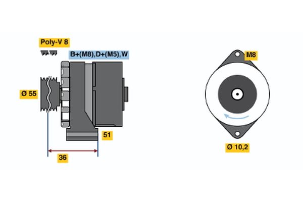 Bosch Alternator/Dynamo 0 120 484 050