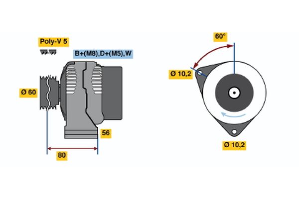 Alternator/Dynamo Bosch 0 123 320 022