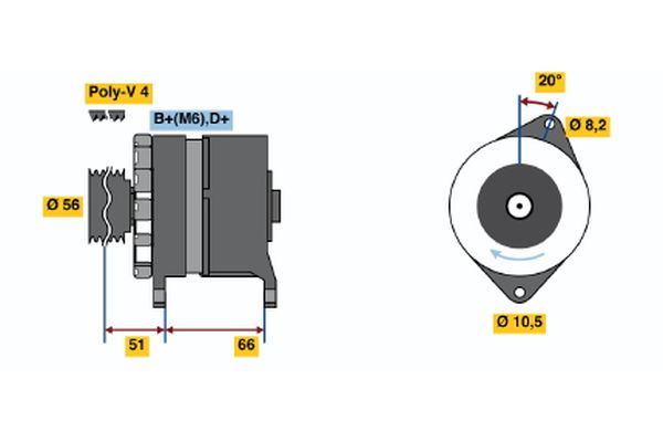 Alternator/Dynamo Bosch 0 120 488 215