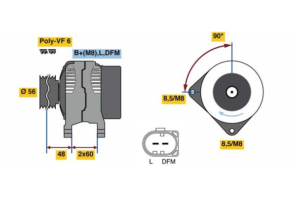 Bosch Alternator/Dynamo 0 121 715 047