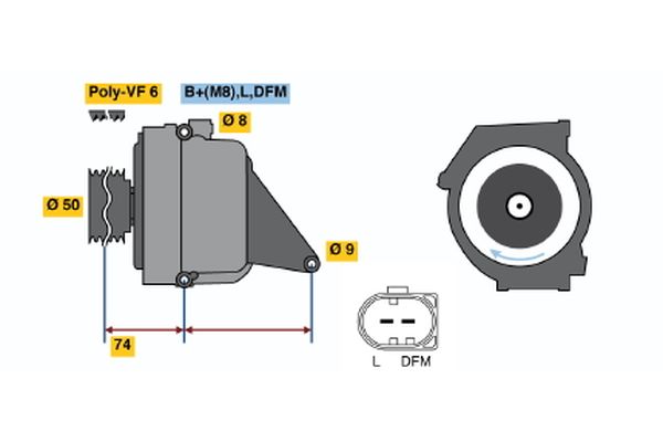 Alternator/Dynamo Bosch 0 986 042 490